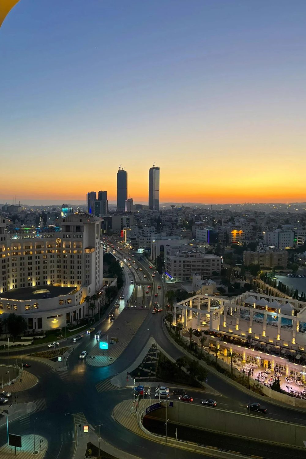 Fifth Circle, Amman, at dusk